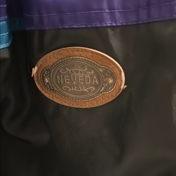 Vintage Veda 90s Black Jacket with Purple and Blue Highlights - Picture 2 of 7